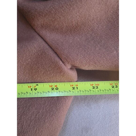 Vintage Camel Double-Breasted Wool Coat Longline With Pink Satin Lining Womens - Picture 9 of 9